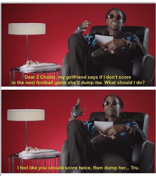 2Chainz giving sage advice to a young man.