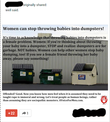 Stop throwing babies into dumpsters