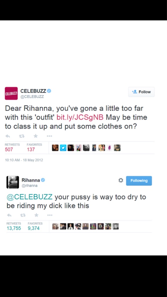 Rihanna takes shit from no one.