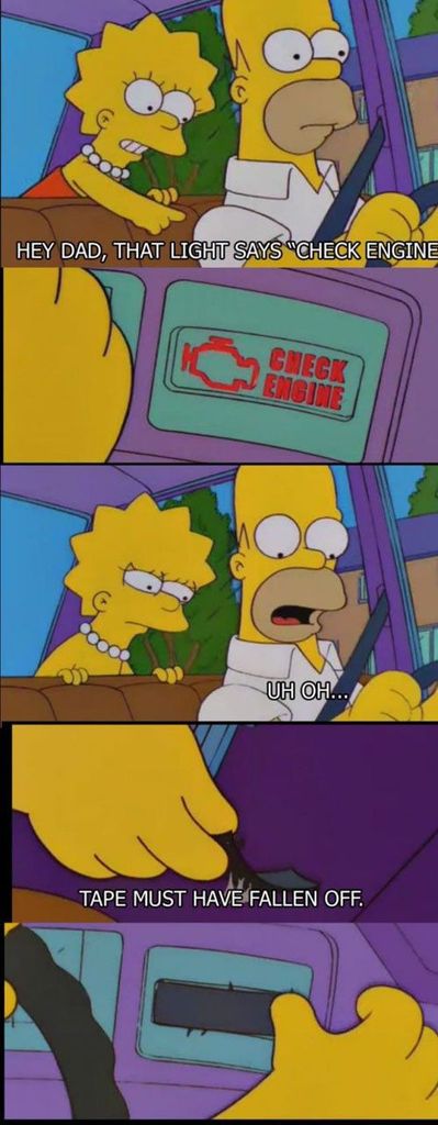 Homer Simpson on checking your engine