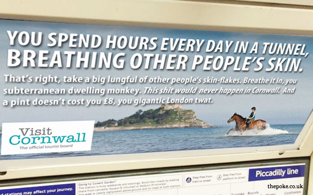 Adverts on the London Underground are becoming more and more aggressive