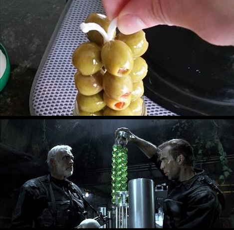 Opened a can of olives and immediate became focused on not dropping one.