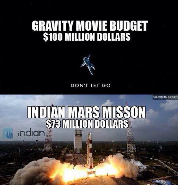 It's funny how a space mission is cheaper than a movie.