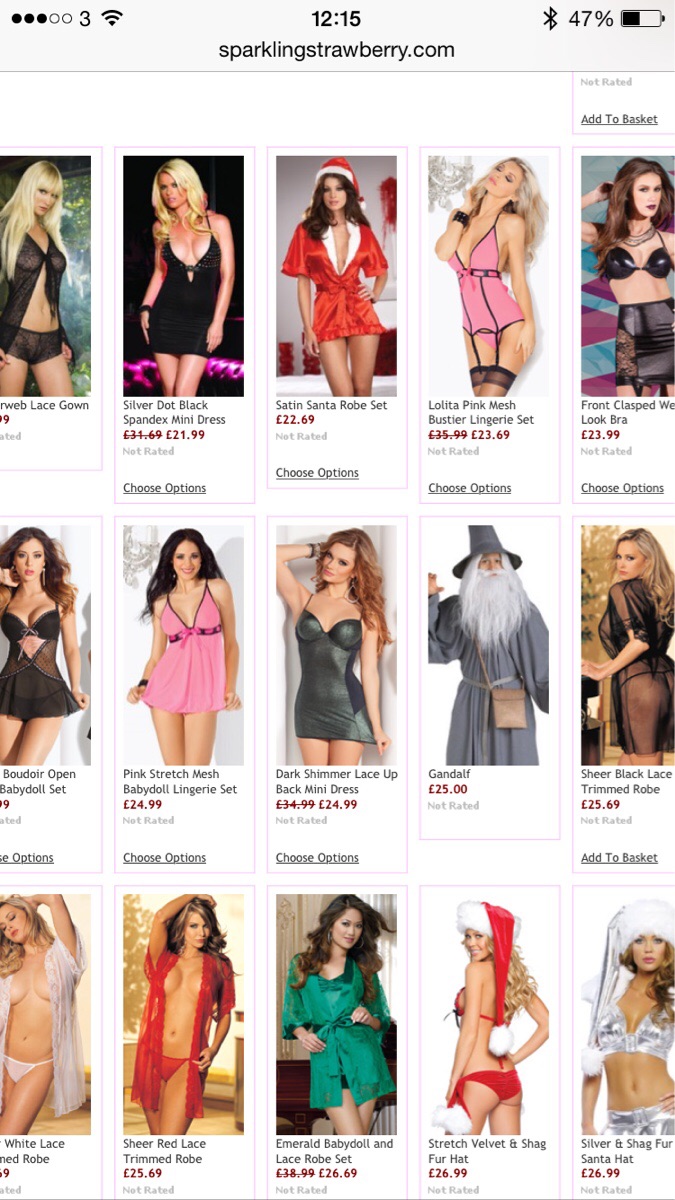 Shopping for Valentines lingerie. One of these is not like the others...
