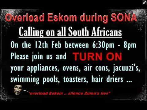 Silence Zuma and overload Eskom during SONA