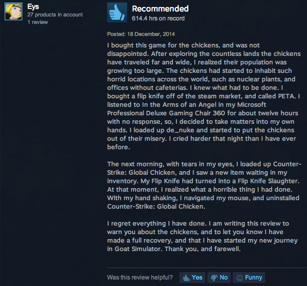 this is why i read steam reviews