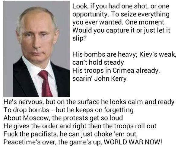 Putin droppin' rhymes