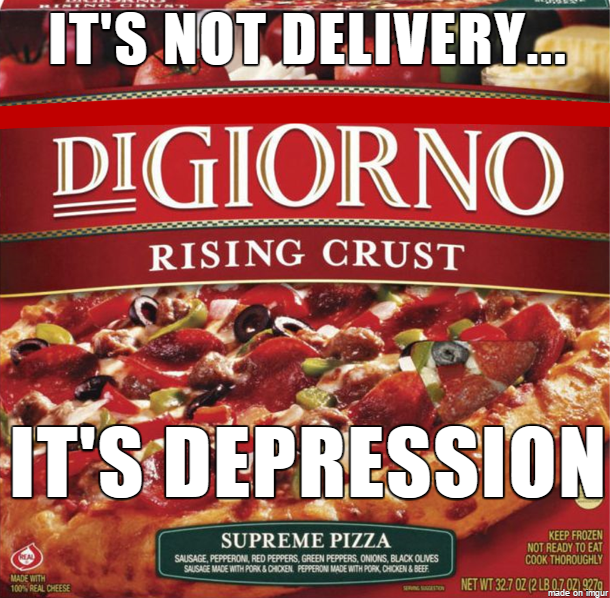 The reality of eating a whole frozen pizza by myself