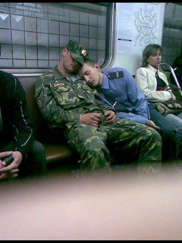 Asleep on the train