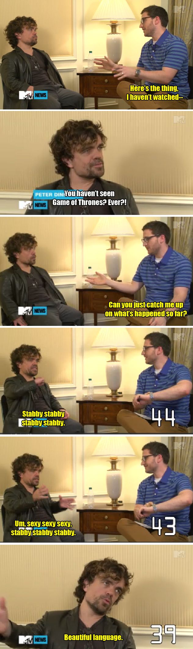 Peter Dinklage catches you up on The Game of Thrones