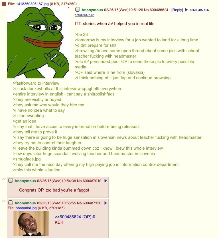 all those years of lurking finally paid off for anon