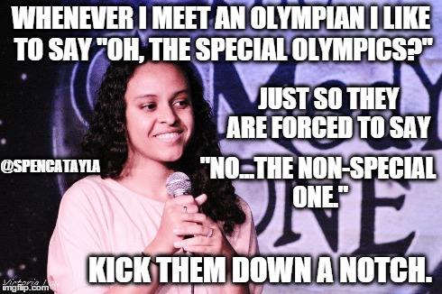 When meeting an Olympian