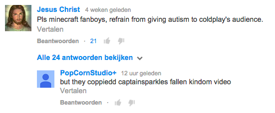 Jesus on the viva la vida comment section