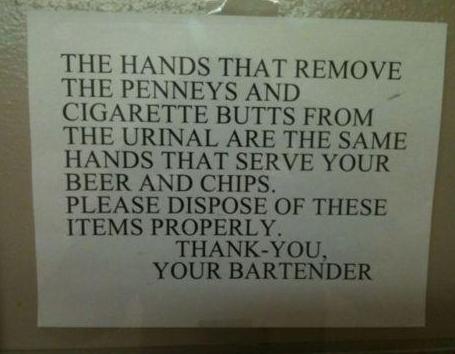 Sign seen in a pub's bathroom