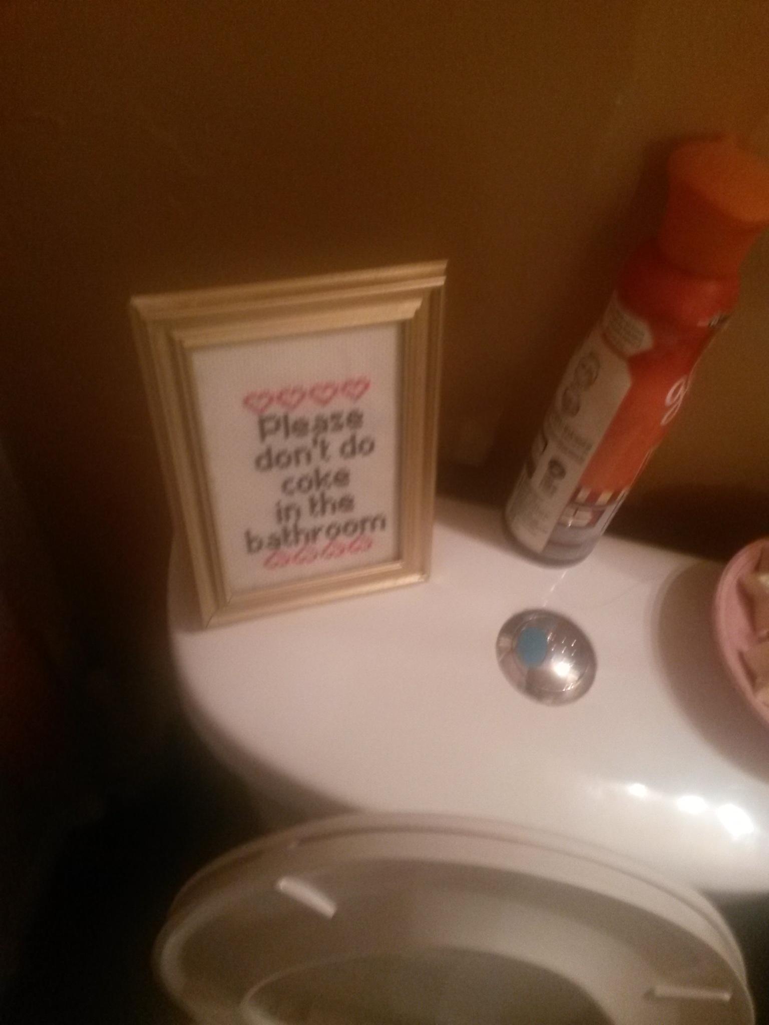 Went to a party last night and saw this in the bathroom.