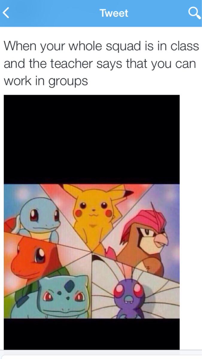 Pikachu the one in the group that does all the work.