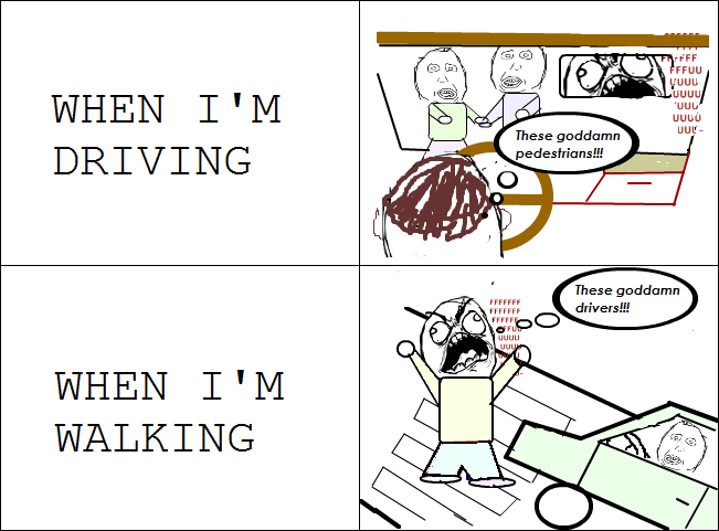 The difference between walking and driving