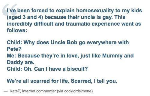 Explaining homosexuality to a 3 year old