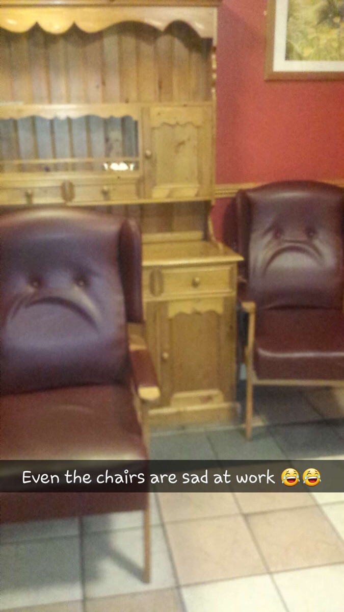 Even the chairs in work are sad