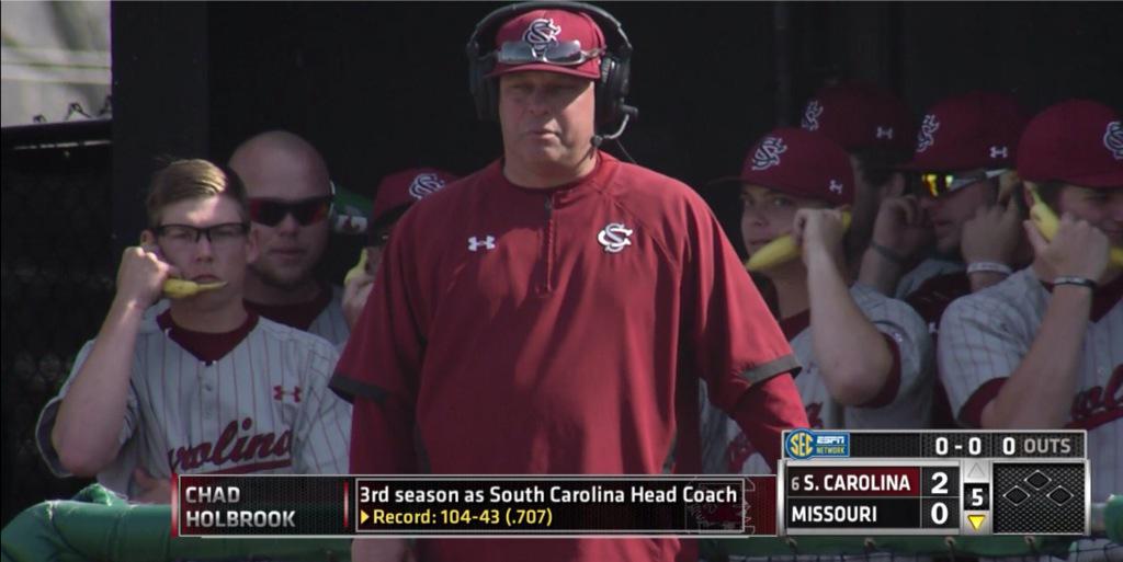 Important conference call went down in the South Carolina dugout today
