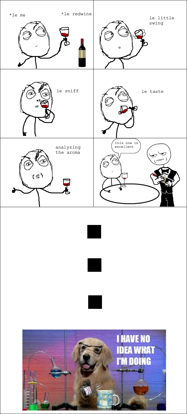 Testing le wine quite like a sir.