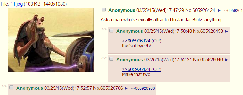Sometimes even /b/tards have enough
