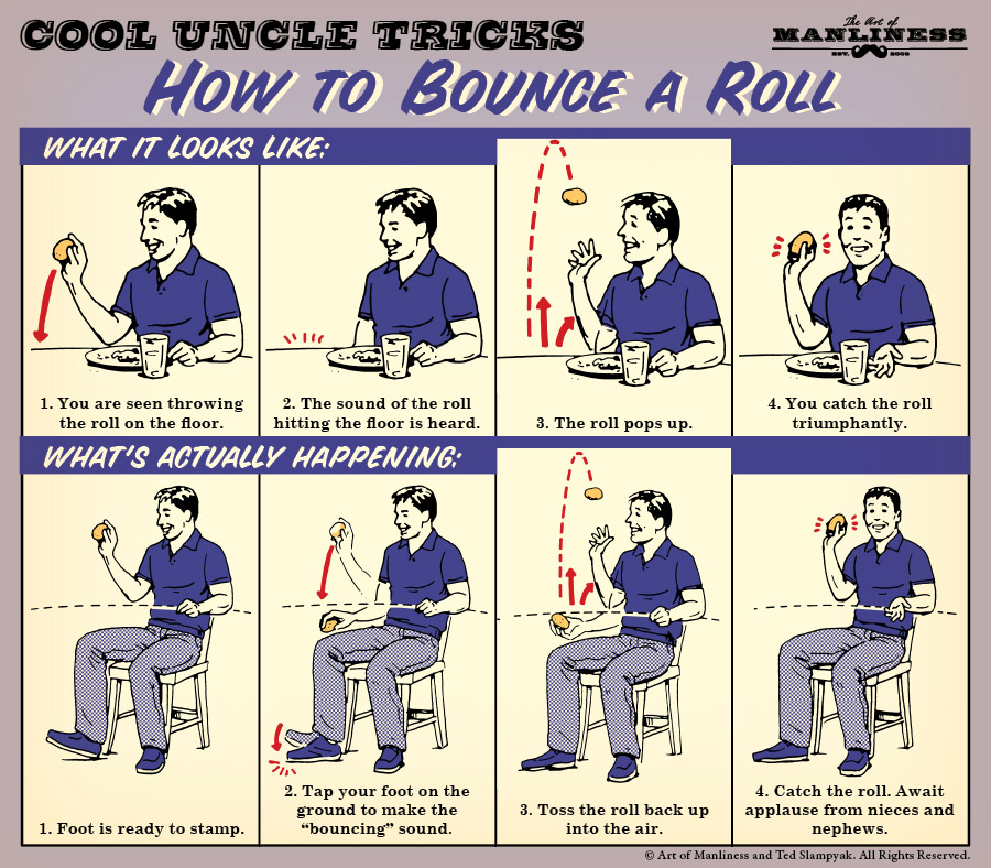 Cool Uncle Tricks: How to Bounce a Dinner Roll