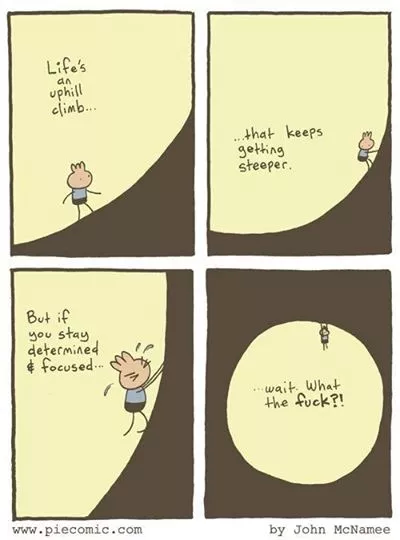 Life's an uphill climb.