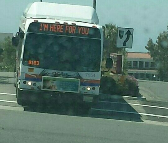 Is this bus being threatening or supportive?