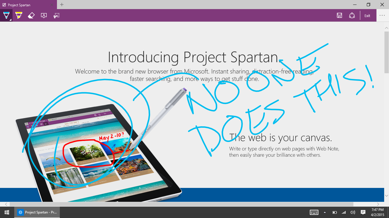 Microsoft's Spartan Web Browser, in a nutshell.