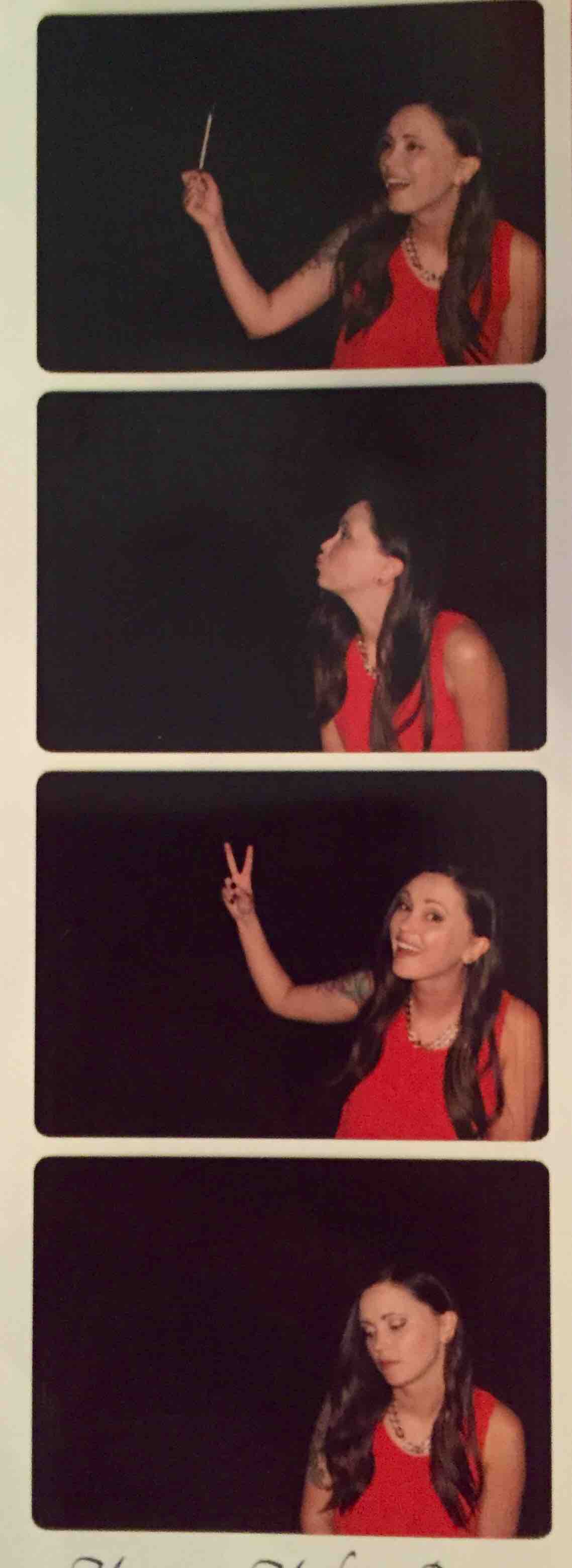 Sister went to a wedding reception, sent me this photo booth strip with the caption "forever alone"