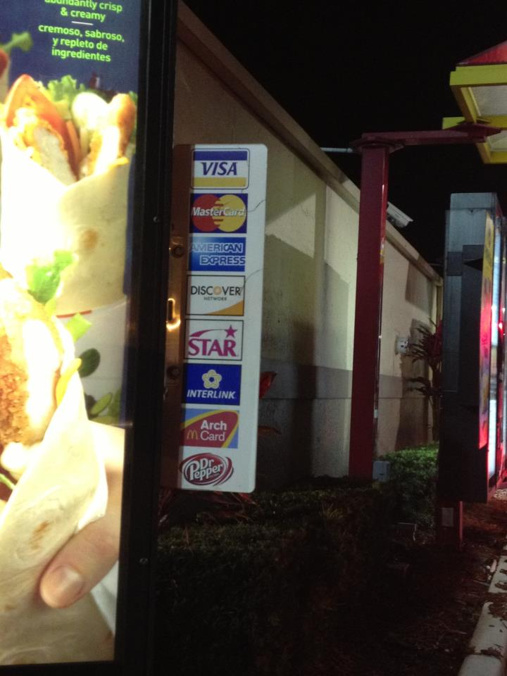 Oh good... they take Dr. Pepper.