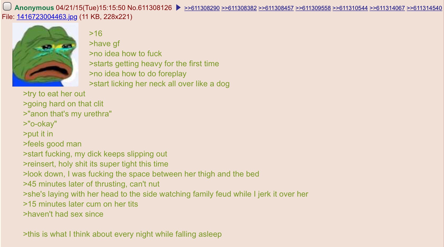 Anon loses his V card