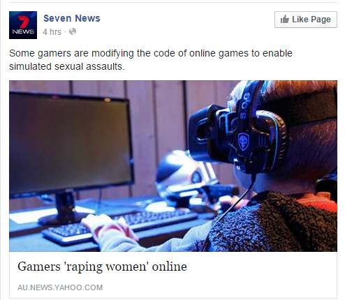 Making games sound like a tool of rape feat. the media