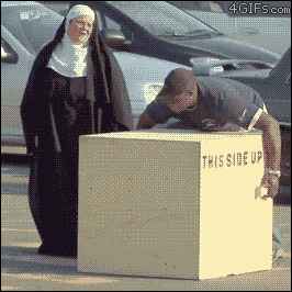 How many dudes does it take to move a box? Nun.