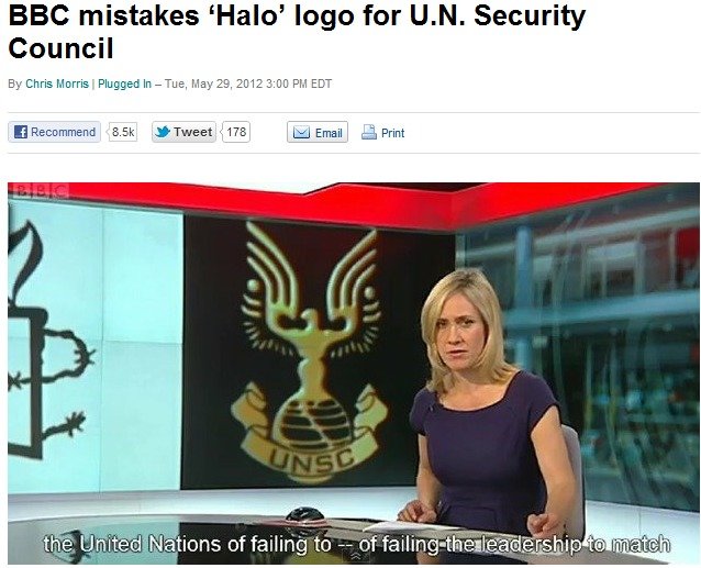 BBC used halo UNSC logo instead of UN in 2012.