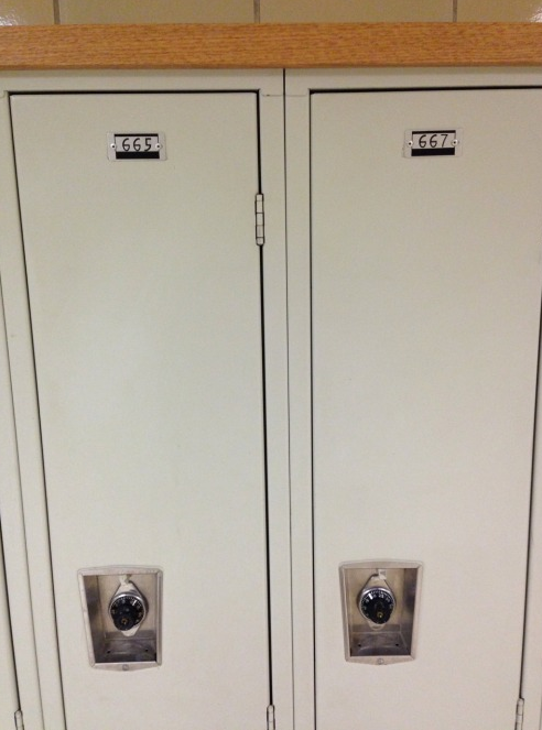 Lockers at a Catholic School