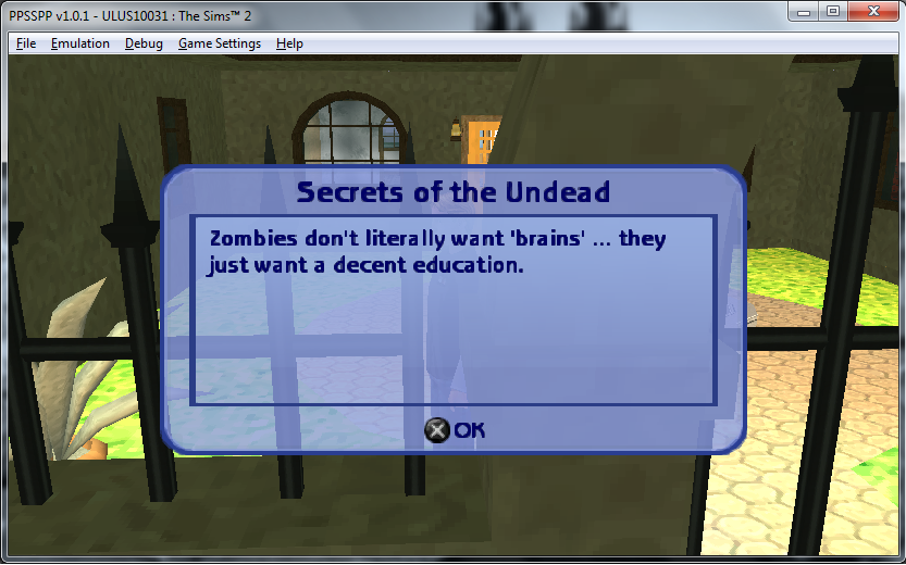 The Sims 2 for PSP really understands Zombies.