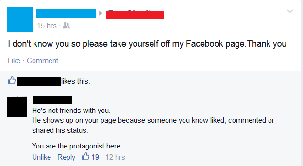 Eileen doesn't want people on her facebook