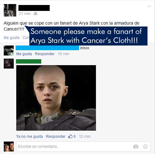 Arya as Cancer's Saint