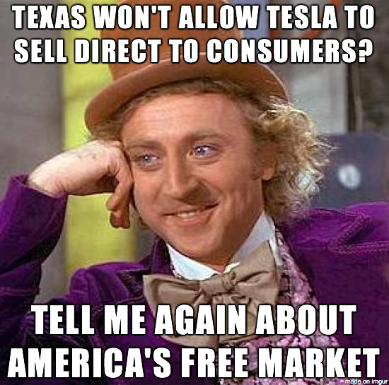 After hearing Texas won't allow Tesla's direct sales.