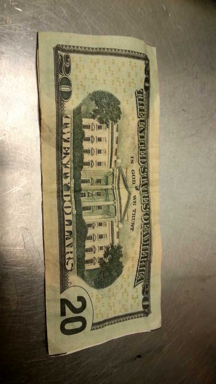 Counterfeit money someone paid me with at work today