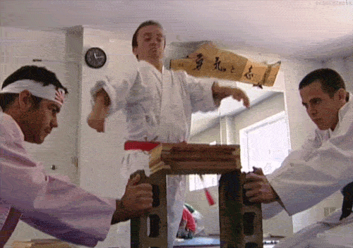 Jackass crew performing martial arts