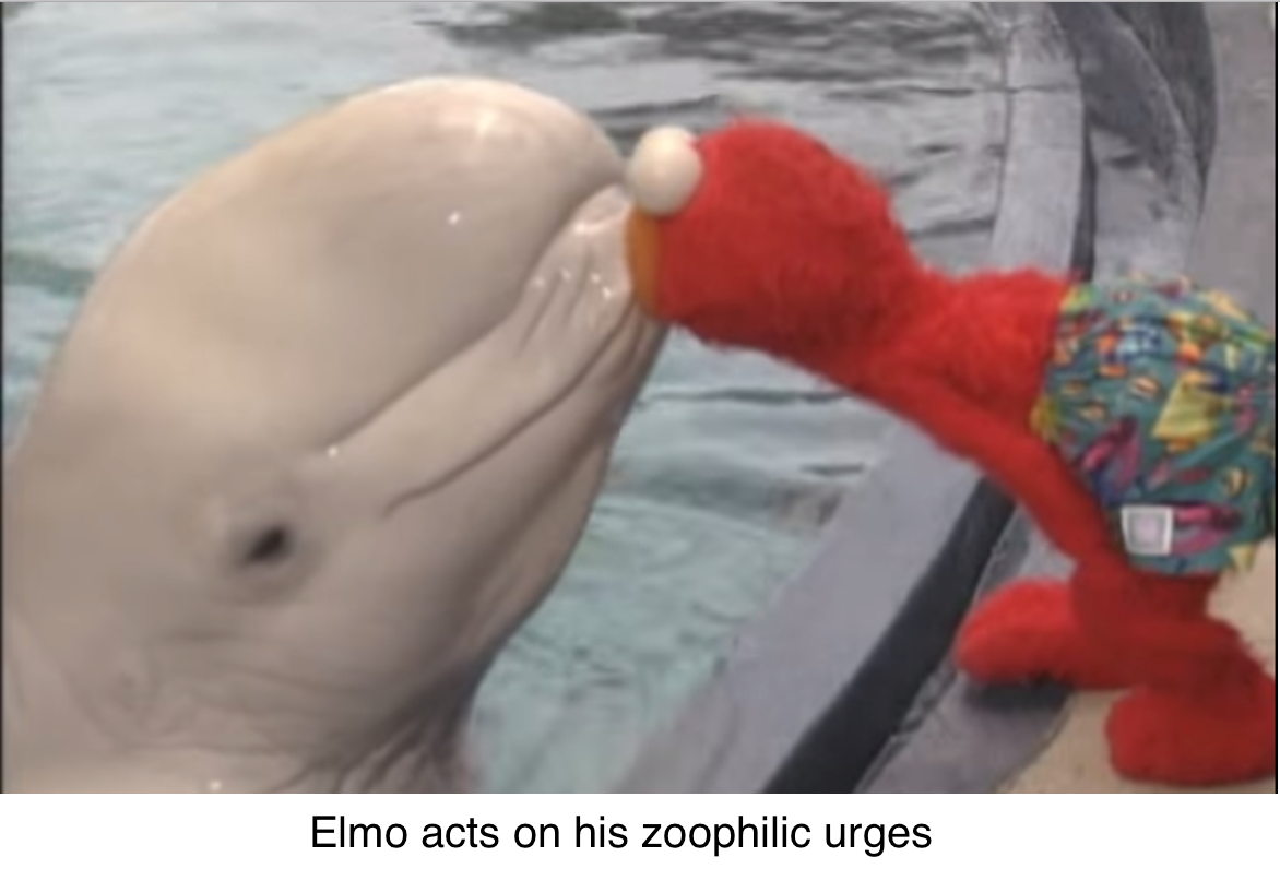 Elmo at the zoo.