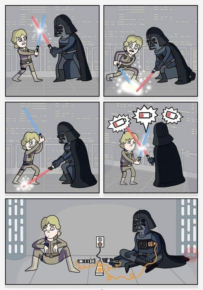 Perks of light sabers, you get time to rest