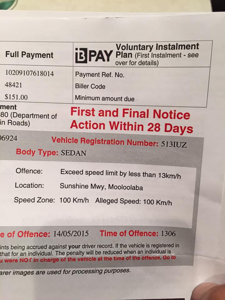 Guy got fined for doing the speed limit