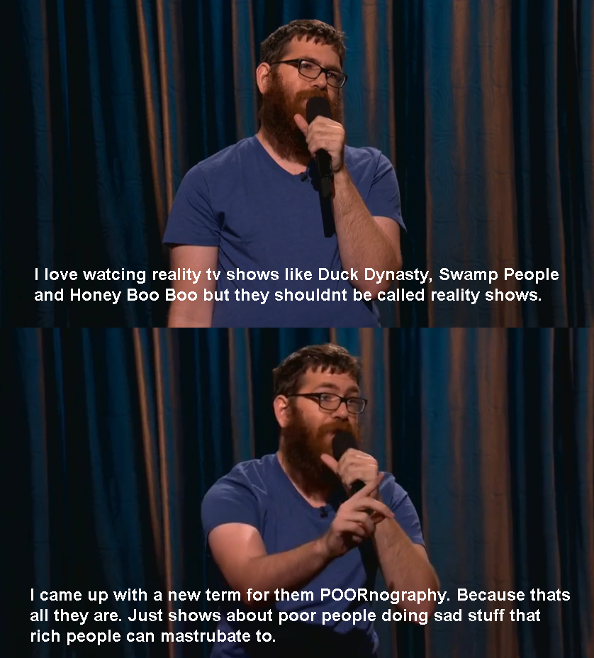 Mike Lawrence elegantly sums up reality tv shows in one word