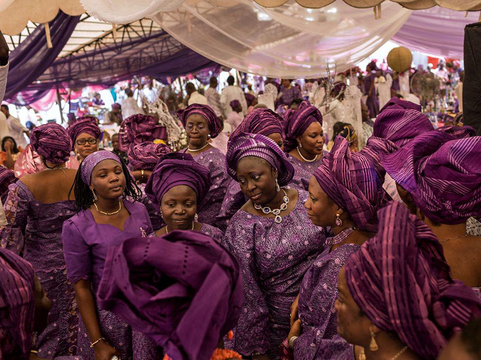 For Nigerian weddings, it is common to ask the guests to match the wedding colors.