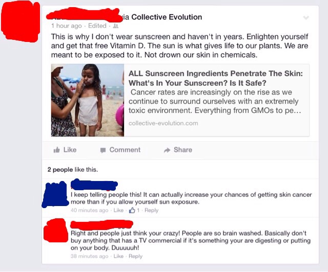 Using sunscreen causes cancer.
