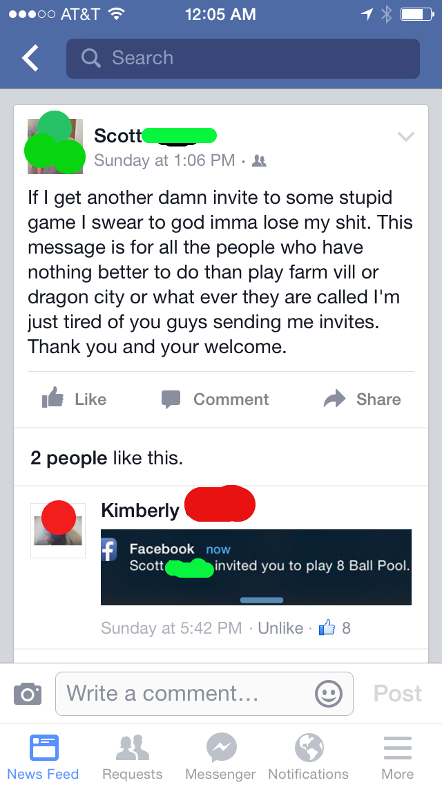 Stupid Facebook invites